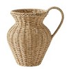 9" Faux Wood Rattan Pitcher Vase - 3 of 4