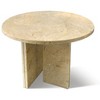 Lyngins Genuine Marble Round End Table, Natural Marble Small Coffee Table, Stone Side Table for Living Room, Nightstand with Semi-Polished Surface - 2 of 4