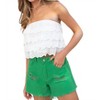 Women's Josie Ruffle Crop Top - Blue B - 4 of 4