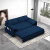 63.8" Queen Size Pull Out Couch 3-In-1 Convertible Sleeper Sofa Bed With Side Storage,Multi-Functional Velvet Loveseat Bed For Apartment-Cuddlewood - 2 of 4
