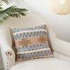 Saro Lifestyle Multi Texture Chindi Pillow - Down Filled, 18"x18" Square, Natural - 3 of 3