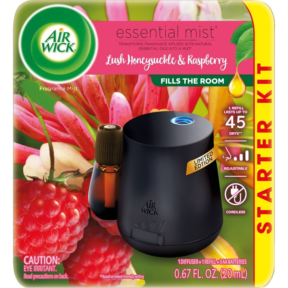 Air Wick Essential Mist - Lush Honeysuckle and Raspberry Starter Kit 