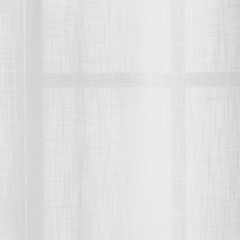 54&#34;x84&#34; Sheer Contrast Edge Window Curtain Panel White/Light Brown - Threshold&#8482;, 6 of 7