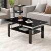 CuisinSmart Glass Coffee Table, Modern Side Coffee Table For Living Room, 2-Tier Tea Table With Tempered Glass Tabletop, Lower Shelf For Living Room - 3 of 4