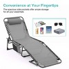 Adjustable 4-Position Reclining Gray Outdoor Lounge Chair with Breathable Mesh Seat, Foldable & Portable Design for Poolside -Coolbibila - 3 of 4