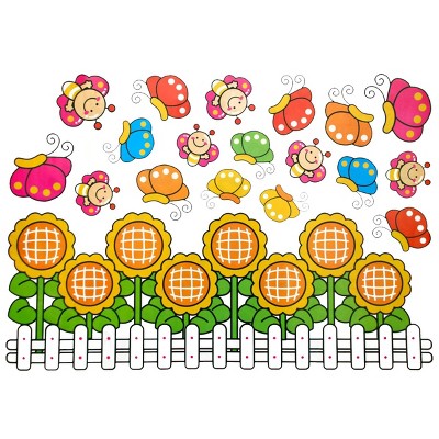 Slickblue Sunflowers & Bees Wall Decals 20.1x30.7 inch – Easy Peel & Stick Vinyl Decor for Nature-Inspired Spaces