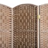 SpassWay 71"H Artisan Woven Wood Folding Screen Multi Panel Room Divider for Natural Privacy and Organic Style (Nature Wood and Brown) - 2 of 4