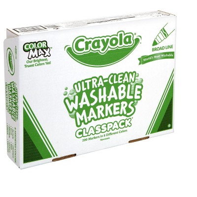 Crayola Washable Marker Classroom Set, Conical Tip, 8 Assorted Colors, set of 200