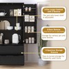 NicBex Farmhouse Fluted Kitchen Pantry Cabinet with 3 Keyboard Drawers, Freestanding Cupboard Buffet Storage Cabinet for Dining Room - 3 of 4