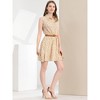 INSPIRE CHIC Women's Floral Sleeveless Half Placket Mini Belted Summer Dress - 3 of 4