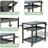 DOMETOUR 3-Shelf Outdoor Grill Cart Table with Wheels, Pizza Oven & Food Prep Table, Blackstone Griddle Stand with Propane Tank Hook - 4 of 4