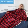 Catalonia Plush Fleece Wearable Blanket with Sleeves Arms, Super Soft Snuggly Body Blanket for Womens Mens, Portable TV Blankets, Gift for Her - 3 of 4