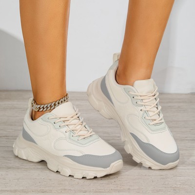 Женские кроссовки BERNESS Women's Lidia Panel Lace-Up Chunky Sneakers White 11 — фото 4