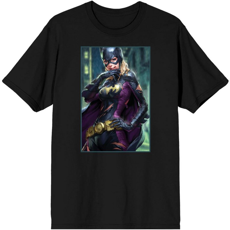 DC Comic Book Batgirl Character Men's Black Short Sleeve Graphic Tee, 1 of 2