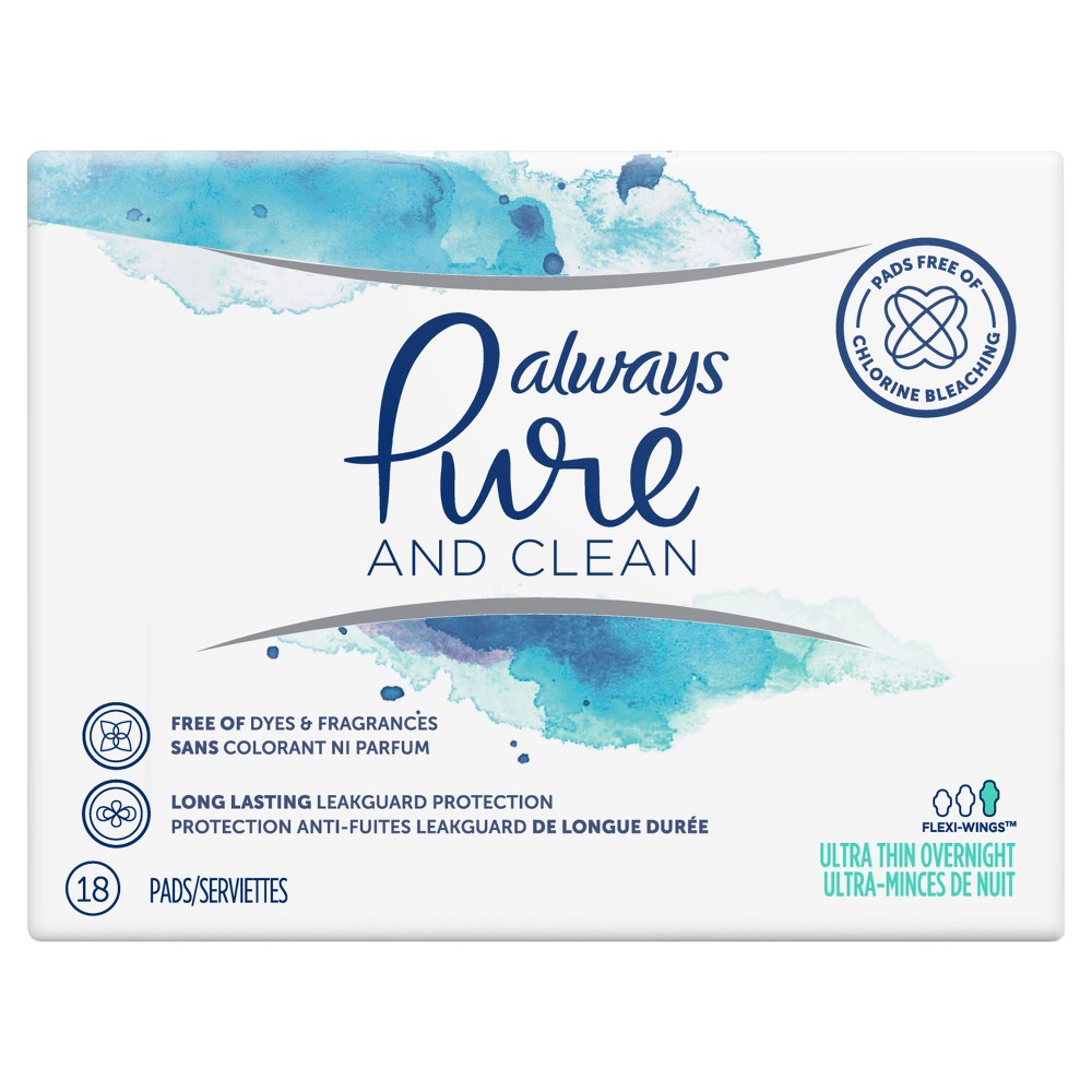 UPC 037000783251 product image for Always Maxi Pad Pure and Clean - Overnight - 18ct | upcitemdb.com