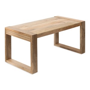 Kate and Laurel Dhillion Rectangle Wood Coffee Table, 36x20x18, Natural - 1 of 4