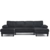 Homy Casa U-Shaped Sectional Sofa with Oversized Seating and Double Chaise, Soft Corduroy 4-Seat Living Room Couch - 4 of 4