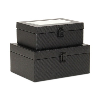 Cheung's Liniva Vinyl Woven Pattern Mirrored Box Set - Black