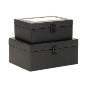 Cheung's Liniva Vinyl Woven Pattern Mirrored Box Set - Black - 1 of 3