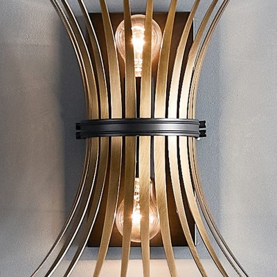 Baile Black and Brass 2-Light Steel Wall Sconce