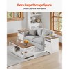 VEVOR 3 Pieces Farmhouse Coffee Table Sets, 40 in Industrial Coffee Table with 2 End Side Tables, White&Brown - 4 of 4