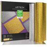 Arteza Glitter Paper, 12"x12", Gold and Silver - 24 Sheets
