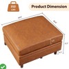 Brown Storage Ottoman Module Square Ottoman Module for Sectional Sleeper Sofa - 3 of 4
