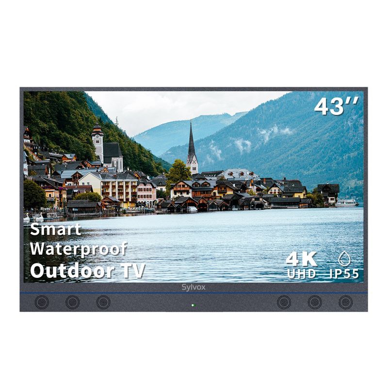 SYLVOX 43inch Outdoor TV, All-in-one Android Smart TV With Audio System, 4K UHD1000 Nit Partial Sun Outdoor TV, IP55 Waterproof (Garden Series), 1 of 10