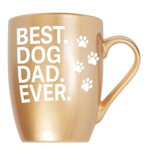 Elanze Designs Best Dog Dad Ever Vegas Gold 10 ounce New Bone China Coffee Cup Mug - 1 of 4