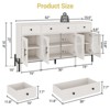 62" Sideboard Buffet Cabinet with 4 Acrylic Doors & 3 Drawers – Large Storage Cabinet with Adjustable Shelves - 2 of 4