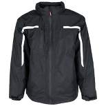 RefrigiWear Men's 3-in-1 Waterproof Insulated Rain Jacket System Raincoat with Detachable Hood