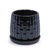 Syemin Planters Set of 2 Ceramic Flowerpot, Indoor and Outdoor Modern Decorative Round Planter for Patio, Garden, Black, 7.87"*7.87"*7.09" - 4 of 4