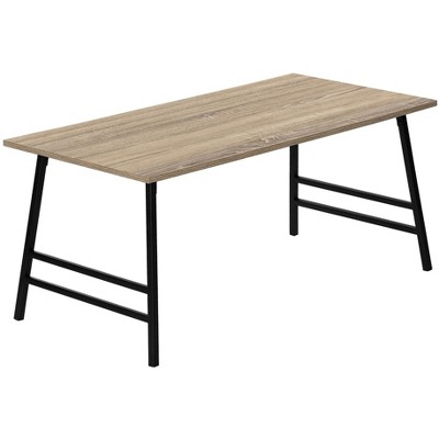 Vynxaria Contemporary Modern Rectangular Coffee/Accent/Cocktail Table 40"L, Brown Laminate/Black Metal