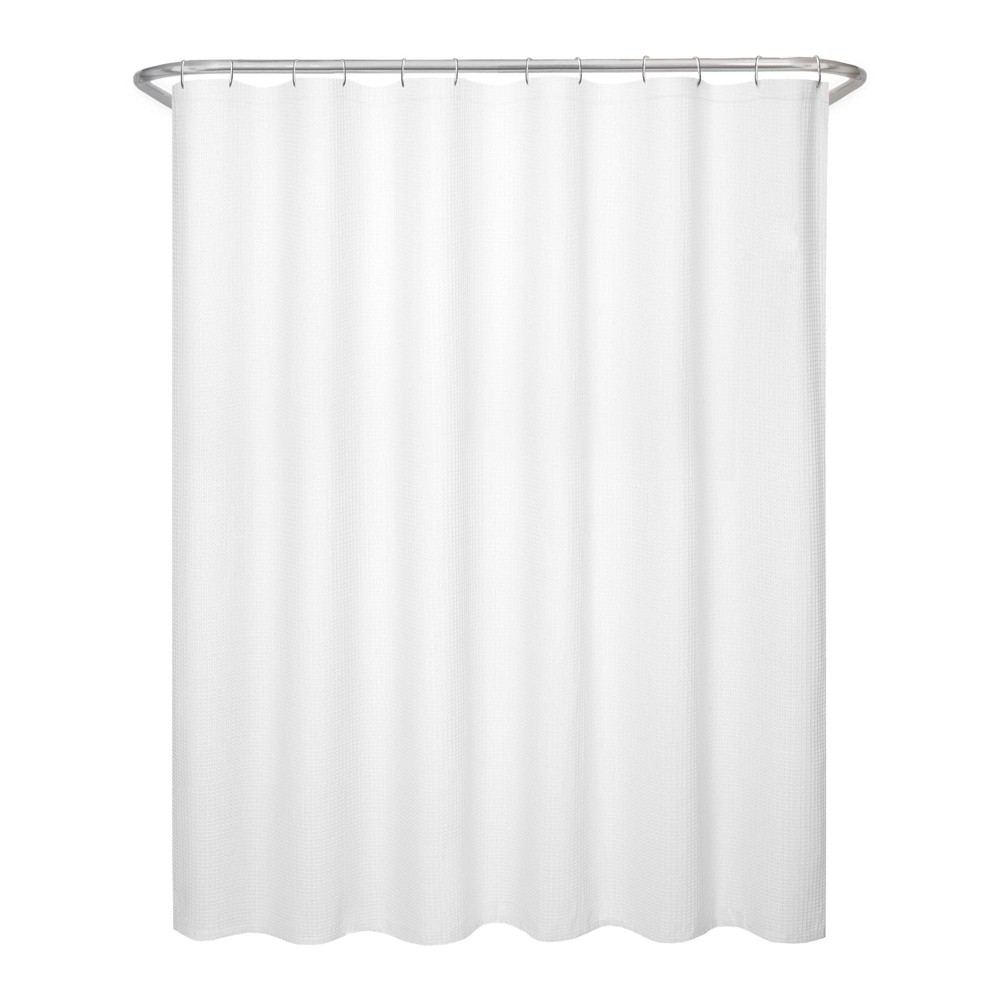 Photos - Shower Curtain Waffle  White - Zenna Home