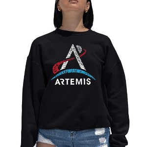 LA Pop Art NASA Artemis Logo - Women's Word Art Crewneck Sweatshirt - 1 of 4