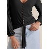 VENUS Womens Tie-Front Button-Up Top - 3 of 4