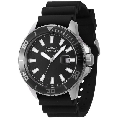 Invicta 46087 Men's Pro Diver Quartz Black/Silver Tone Bezel Watch