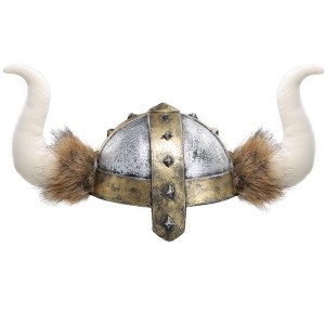 HalloweenCostumes.com    Horned Viking Helmet for Kids, Gray/Orange/Brown - 1 of 2