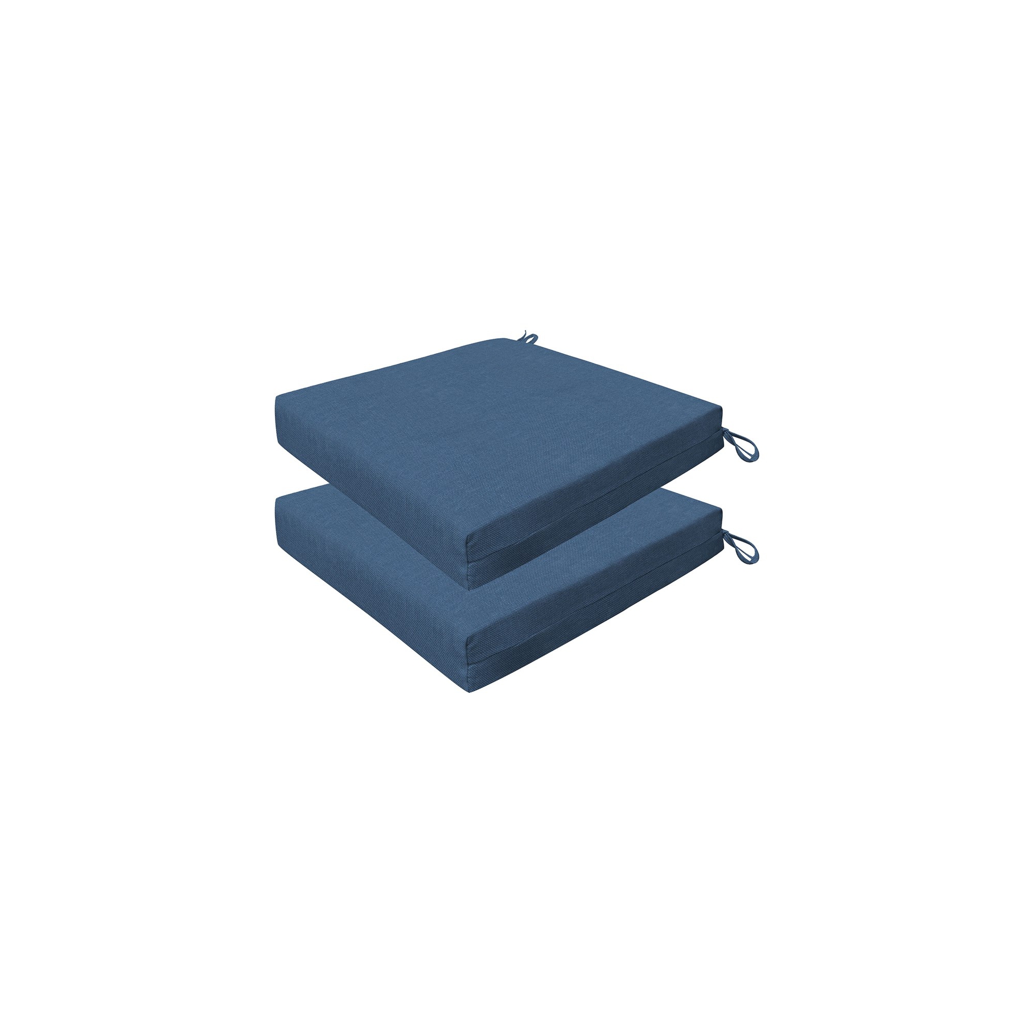 Honeycomb Outdoor Premium Seat Cushion (2-Pack) - Textured Solid Pacific Blue