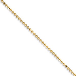 Black Bow Jewelry 1.2mm, 14k Yellow Gold, Diamond Cut Hollow Bead Chain Necklace - 1 of 4