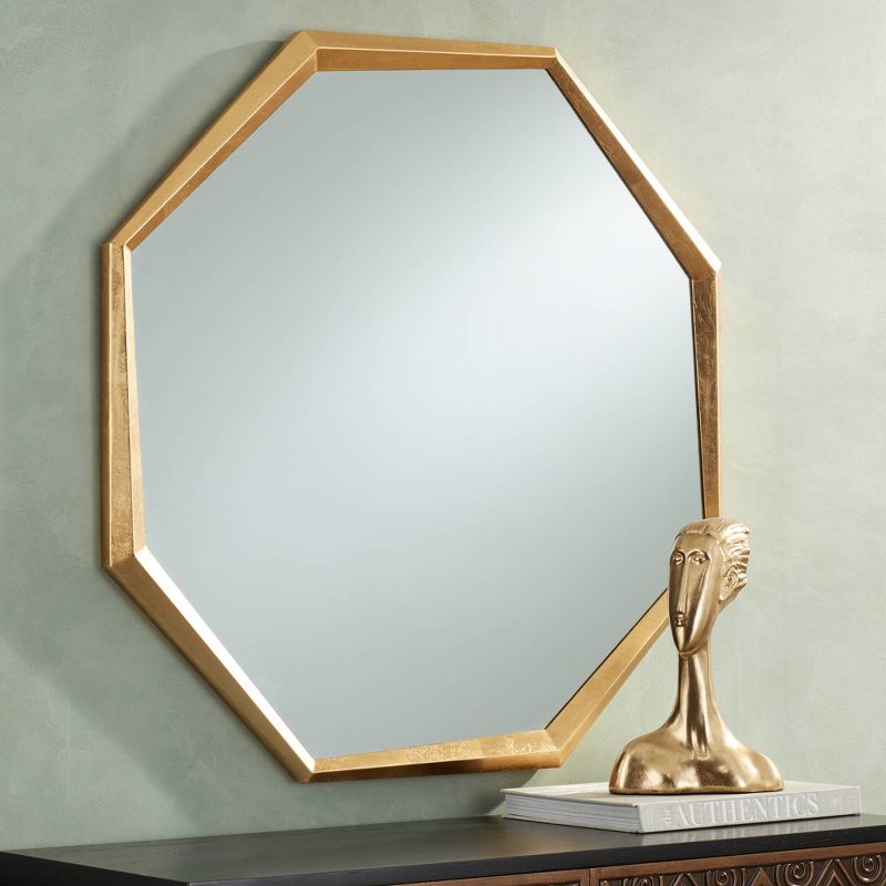 Uttermost Octagon Vanity Decorative Wall Mirror Modern Glam Shiny Gold Leaf Iron Frame 34" Wide for Bathroom Bedroom Living Room Home House Office, 2 of 8