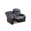 MAYEERTY Power Reclining Loveseat Sofa, Electric 2-Seat Faux Leather Recliner with Adjustable Backrests for Living Room, Black - 4 of 4