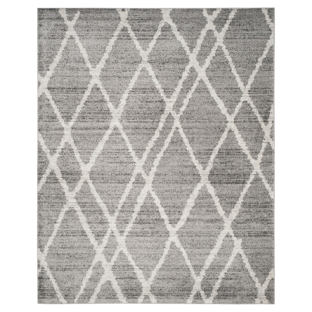 8'x10' Ramsey Diamond Area Rug Ivory/Silver - Safavieh