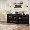 70.8" Sideboard Buffet Cabinet, Mid Century Modern Accent Cabinet with 4 Doors, Wood Coffee Bar Media Console Credenza for Kitchen, Brown - 3 of 4