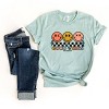 Simply Sage Market S.W.Smiley Checkered Good Vibes Smiley Face Short Sleeve Tee - 3 of 4