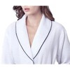 Lotus Linen Women’s Waffle Piping Bathrobe – Lightweight Spa-Style Comfort - 2 of 4