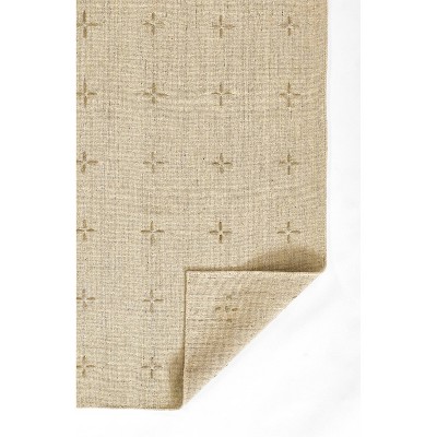 Natural Hand-Loomed Wool and Viscose Rectangular Rug