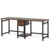Vynxaria 79-Inch Two Person Computer Desk with Drawers & Storage Shelves, Double Workstation with Hooks for Home Office - 2 of 4