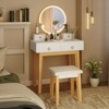 Tangkula Vanity Desk Set with Lighted Mirror Dressing Table with 3-Color LED Lights - 4 of 4