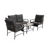 4 Piece Outdoor Patio Furniture Sets, Wicker Conversation Set for Porch Deck, Rattan Sofa Chair with Cushion - 3 of 4